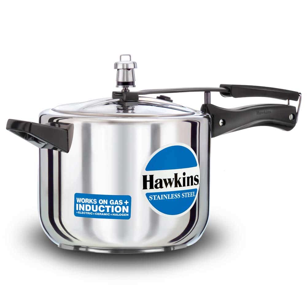 Hawkins Stainless Steel 5L Pressure Cooker (for Induction and Gas)