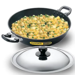 Hawkins Futura Nonstick Deep-Fry Pan with Stainless Steel Lid Flat Base, 3.75L