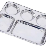 Stainless Steel 5 in 1 Five Compartment Divided Dinner Plate Thali