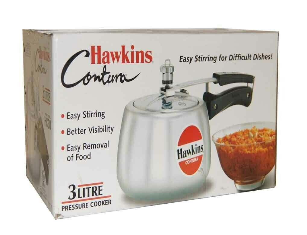 Hawkins Contura Silver 3 Litre Aluminium Pressure Cooker