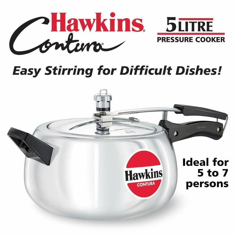 Hawkins HC50 Contura 5-Litre Pressure Cooker Aluminum